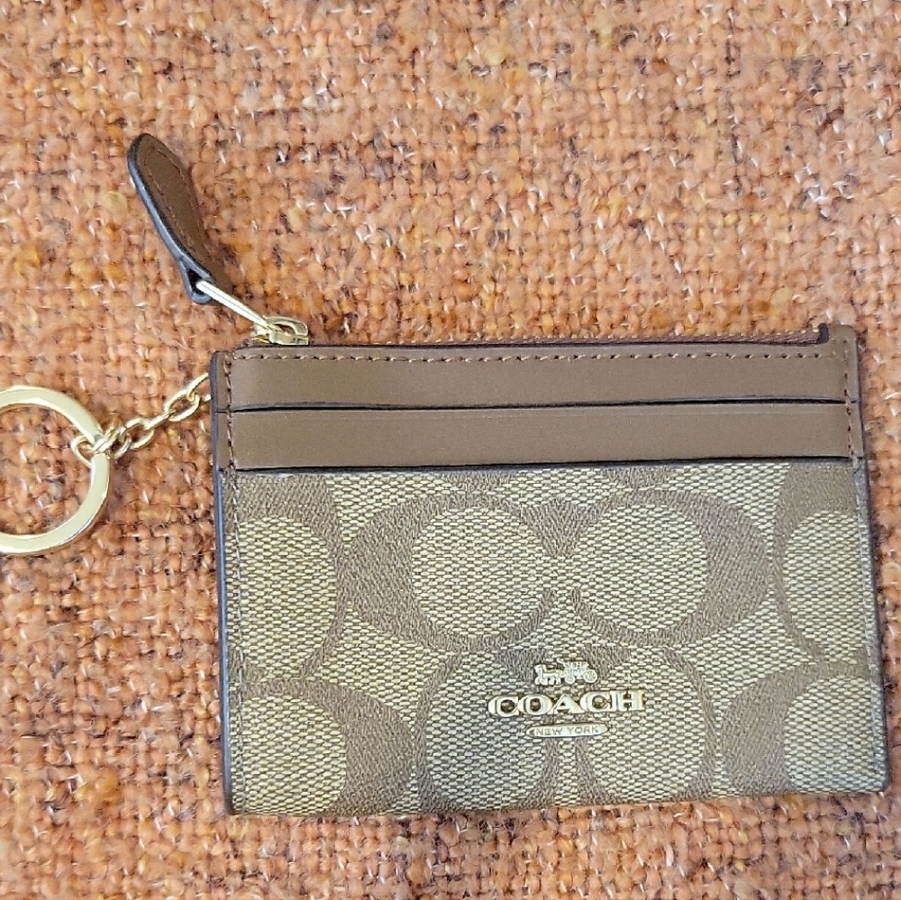 Coach Brown and Gold Card Holder
